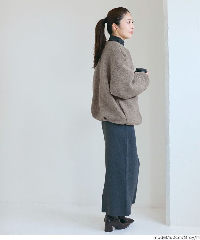 Coat ladies blouson collarless coat boa blouson collarless blouson