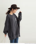 Sweatshirt Women's Logo Printed Sweatshirt Volume Sleeve Big Silhouette Crew Neck Drop Shoulder No Mail Delivery 22aw coca
