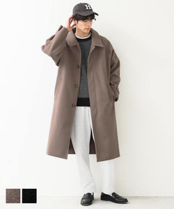 Sale 5,990 日元 → 4,990 日元 外套男式 Balmacan 外套 Oversize Haori Front opening Long length Pocket Long sleeve Plain Free shipping No mail delivery 22aw coca Coca