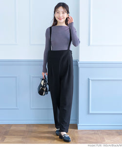 All-in-one Ladies Cut Calze Salopette Stretch Plain Pocket Elastic Waist Neat Mail Delivery No 23ss coca Coca