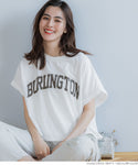 Tシャツ レディース COTTON from the US ロールアップ アメリカ フレンチスリーブ ロゴ 綿100％ 英字 コットン カットソー メール便不可 23ss coca