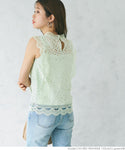 Blouse Women's Lace Blouse Full Lace Sleeveless French Sleeve Crew Neck Plain Elegant No Mail Delivery 23ss coca coca
