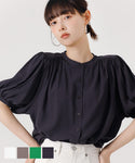 Blouse Women's Shirt Smock Blouse Rayon Thick Front Button No Collar Plain Pretty No Mail Delivery 23ss coca coca