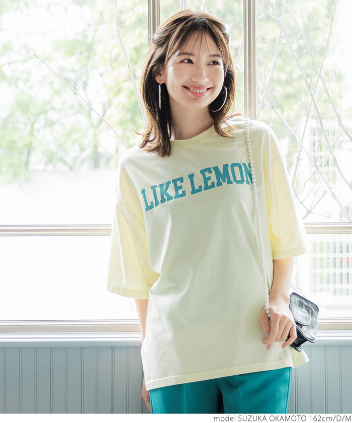 セール★1290円→990円 Tシャツ レディース COTTON from the US アメリカ カットソー ロゴ 文字 英字プリント アソートT クルーネック 半袖 ミドル丈 綿100％ メール便可 FB25