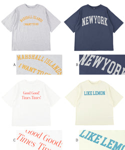 Tシャツ レディース COTTON from the US アメリカ カットソー ロゴ 文字 英字プリント アソートT クルーネック 半袖 ミドル丈 綿100％ メール便可