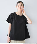 Blouse Women's Back Ribbon Short Sleeve Blouse Firmness Roll Up Flare A Line Simple Plain No Mail Delivery 23ss coca coca