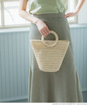 Basket Bag Ladies' Mini Size Basket Paper Tote Bag Basket Tote Inside Pocket Lining Lightweight Casual Plain No Mail Delivery 23ss coca