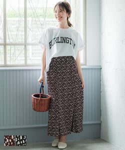 Pleated skirt ladies willow pleats willow mermaid skirt flared waist rubber small flower pattern total pattern long length no mail delivery 23ss coca coca
