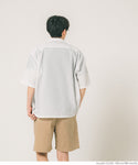 Shirt Men's Seersucker Stripe Open Collar Haori Short Sleeve Shirt Striped Shirt Front Button Short Sleeve No Mail Delivery 23ss coca Coca