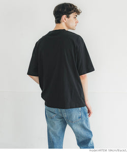 【ヴィンテージ】Tシャツ（F）オーバーサイズ プリントロゴ モックネック 黒色