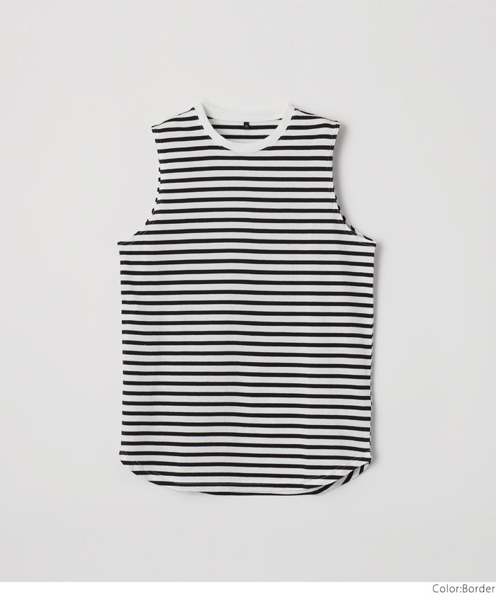 セール☆990円→550円 タンクトップ メンズ レイヤード 無地 ボーダー