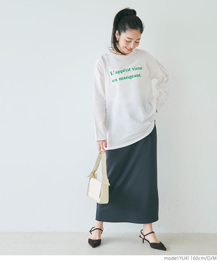 Tシャツ レディース カットソー ロゴ ビッグシルエット ロンT クルーネック 長袖 薄手 伸縮性 メール便不可 24ss coca コカ