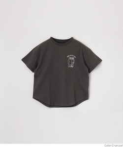 キッズ 120-150 Tシャツ 半袖 刺繍 ワンポイント オーバーサイズ クルーネック 伸縮性 薄手 男の子 キッズオリジナル 子供服 メール便可