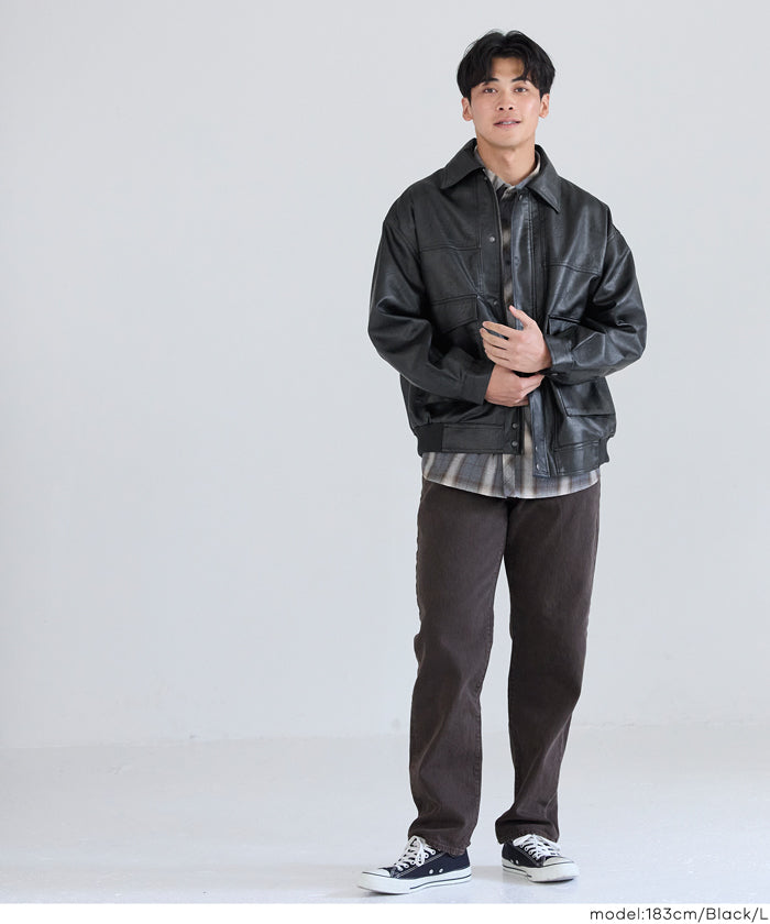 フェイクレザーA2フライトジャケット メンズ 送料無料/メール便