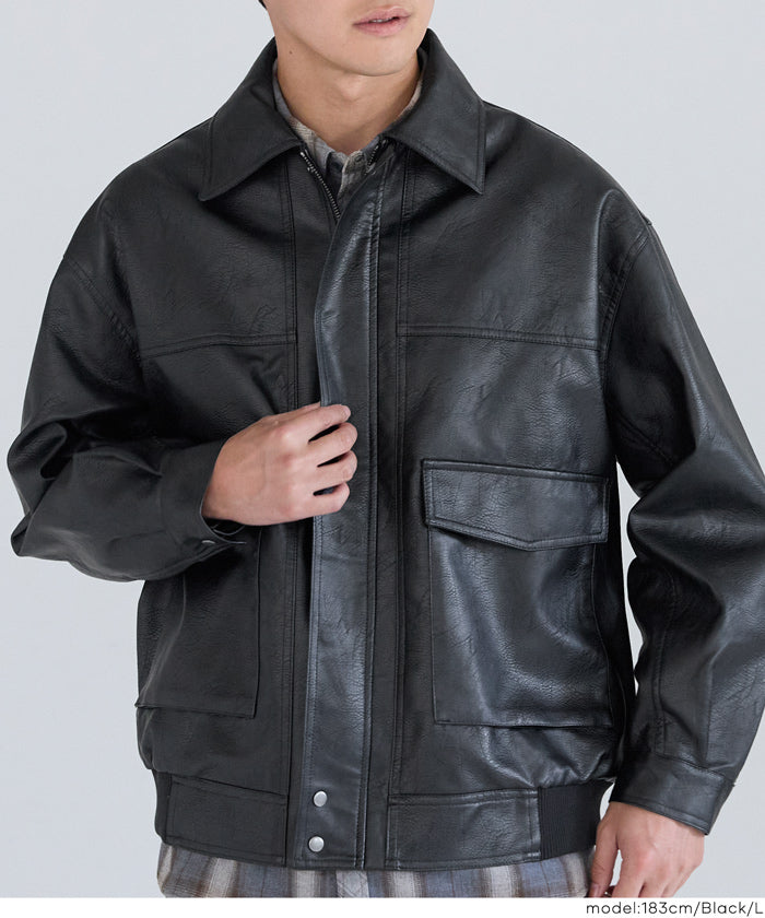 A2フライトジャケット フェイクレザーA2フライトジャケット メンズ 送料無料/メール便