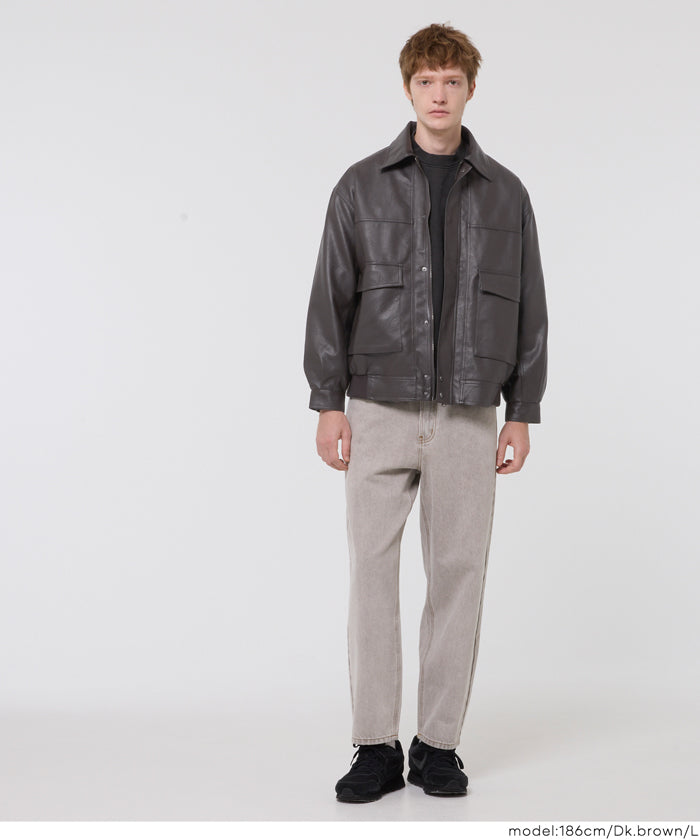 フェイクレザーA2フライトジャケット メンズ 送料無料/メール便不可