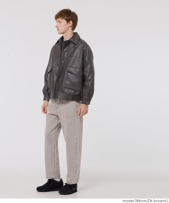 フェイクレザーA2フライトジャケット メンズ 送料無料/メール便不可