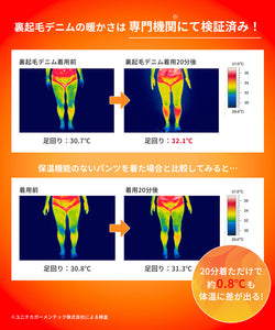 裏起毛デニムパンツ レディース 送料無料/メール便不可