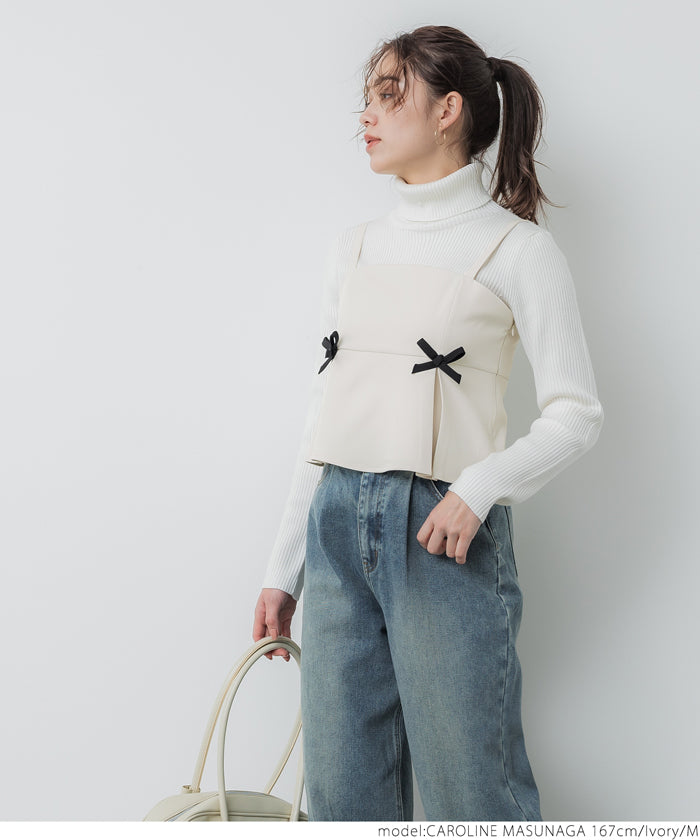 セール☆1990円→550円 ダブルクロスリボンキャミソール レディース