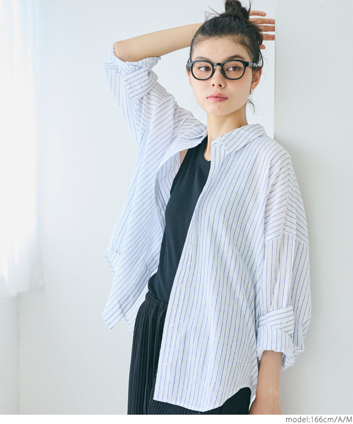 セール☆2490円→990円 シアーコットンビッグシャツ レディース メール