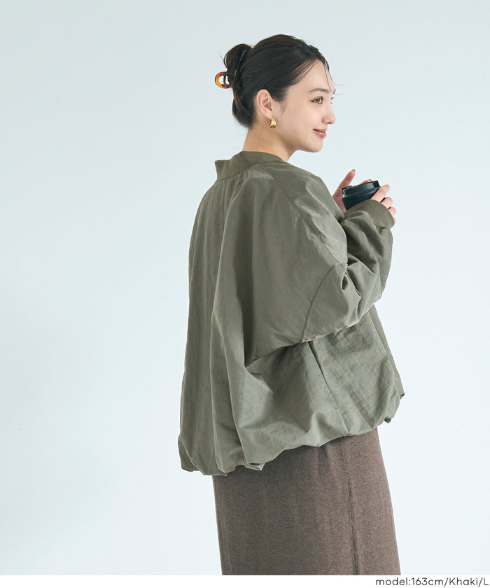 ウォッシャブル バルーンブルゾン レディース 送料無料/メール便不可