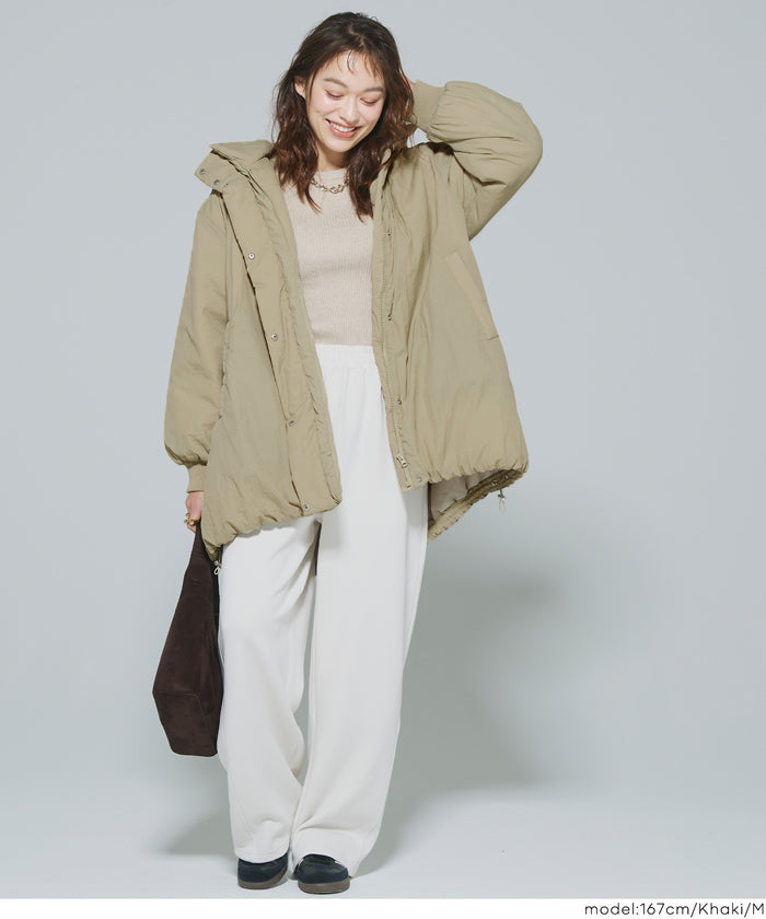 ウォッシャブル 中綿ロングブルゾン レディース 送料無料/メール便不可