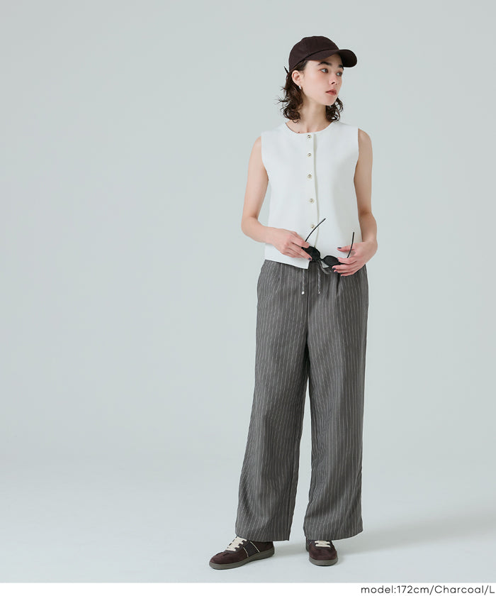 セール☆2490円→1990円 ヘリンボーンストライプイージーパンツ