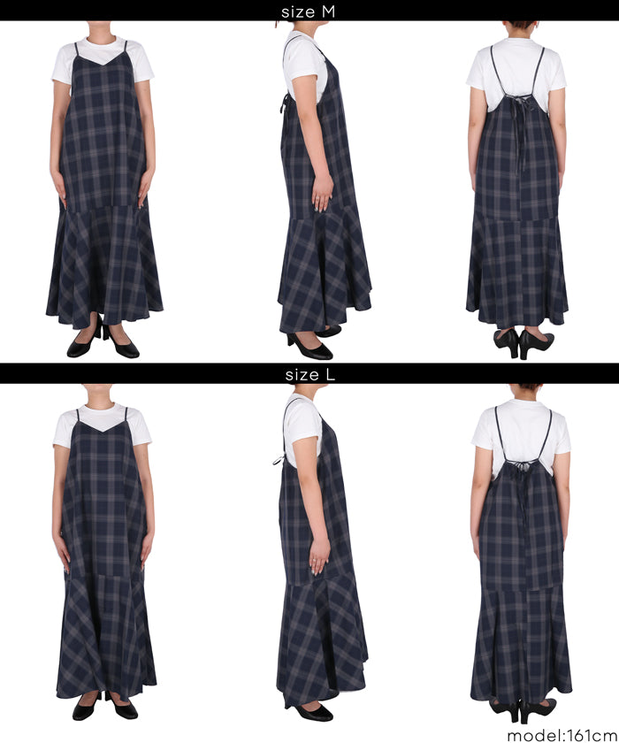 セール☆2690円→1990円 チェックキャミワンピース レディース メール