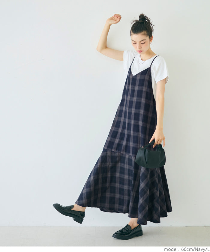 セール☆2690円→1990円 チェックキャミワンピース レディース メール