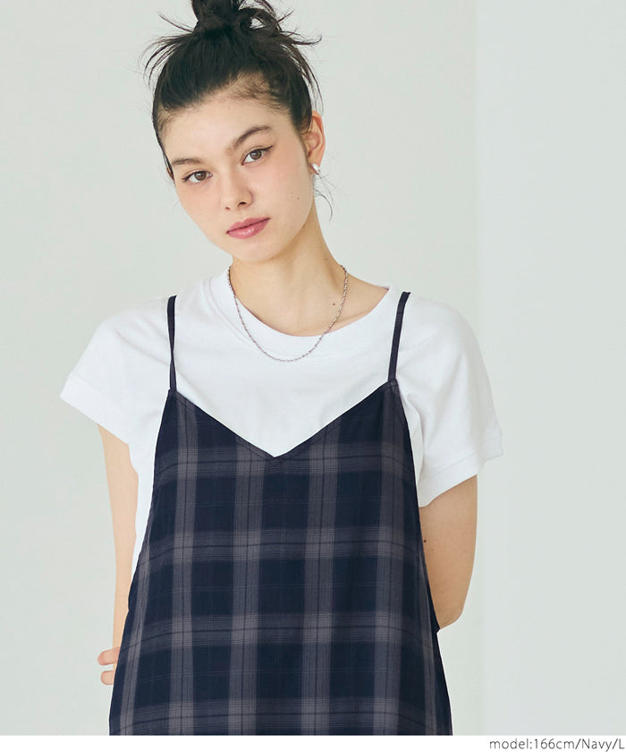 セール☆2690円→1990円 チェックキャミワンピース レディース メール