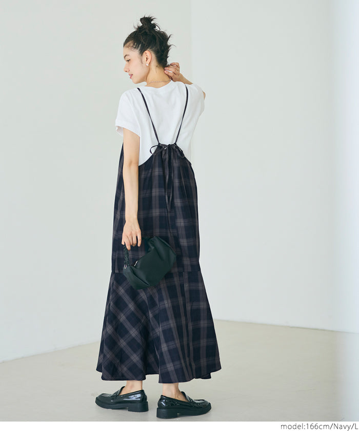 セール☆2690円→1990円 チェックキャミワンピース レディース メール