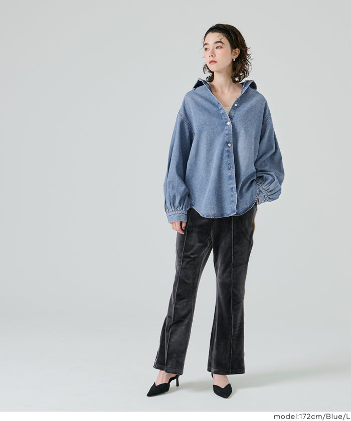 【新品タグ付き】BEAUTY &YOUTH ボリュームスリーブ　デニムシャツ ボリュームスリーブデニムシャツ レディース メール便不可 – coca公式