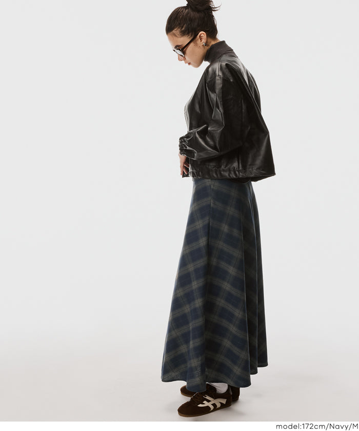 WEB限定【67時間限定セール】フレアチェックスカート レディース