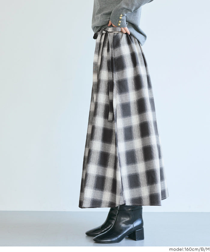 セール☆2490円→990円 チェック柄ラップスカート レディース メール便
