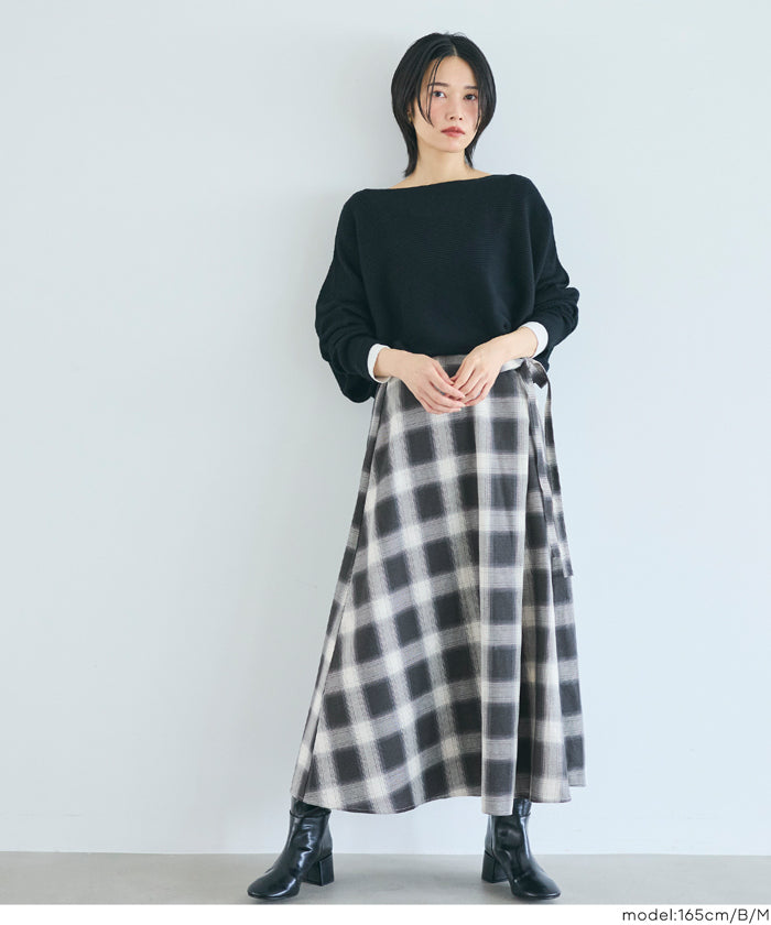 c*s様 SUNSEA チェック柄 ラップスカート　サイズ2 セール☆2490円→990円 チェック柄ラップスカート レディース メール便