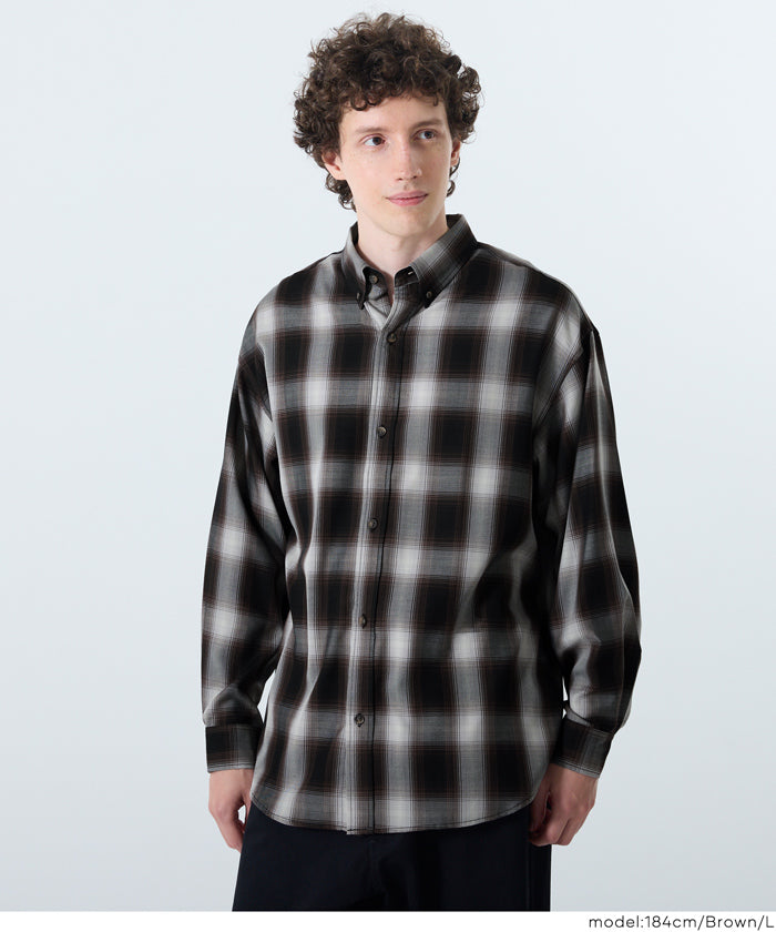 セール☆2490円→1990円 TRマドラスチェック長袖シャツ メンズ メール