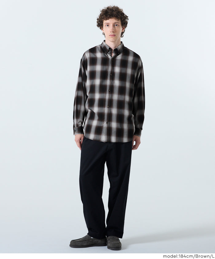 セール☆2490円→1990円 TRマドラスチェック長袖シャツ メンズ メール