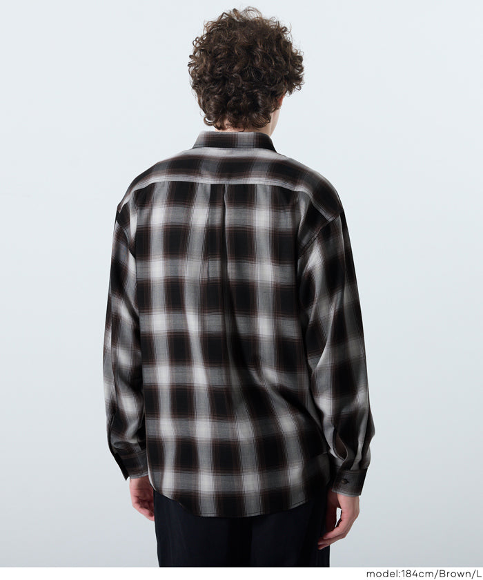 セール☆2490円→1990円 TRマドラスチェック長袖シャツ メンズ メール