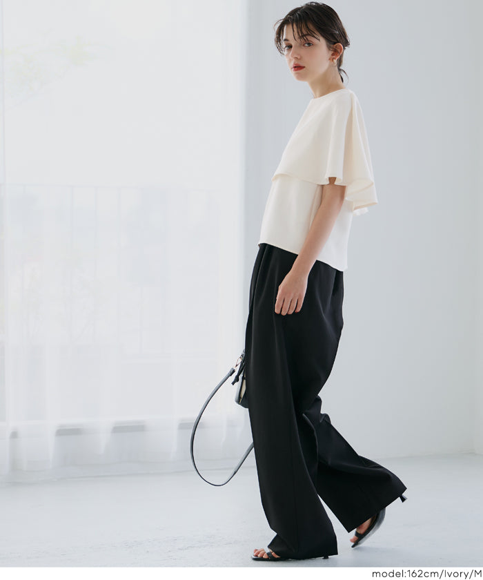 ドゥロワー 新品コンビケープブラウス2025Drawer LE PHIL（ル フィル） ブラウス シャツ 2WAYツイルケープブラウス