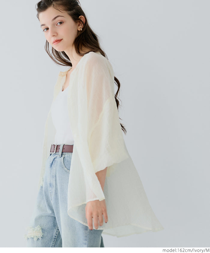 セール☆2490円→1690円 シアーボリュームブラウス レディース メール