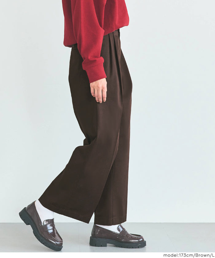 セール☆2990円→990円 タックワイドチノパンツ レディース メール便