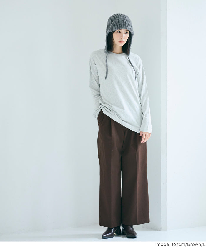 1/1〜福袋対象☆ タックワイドチノパンツ レディース メール便不可