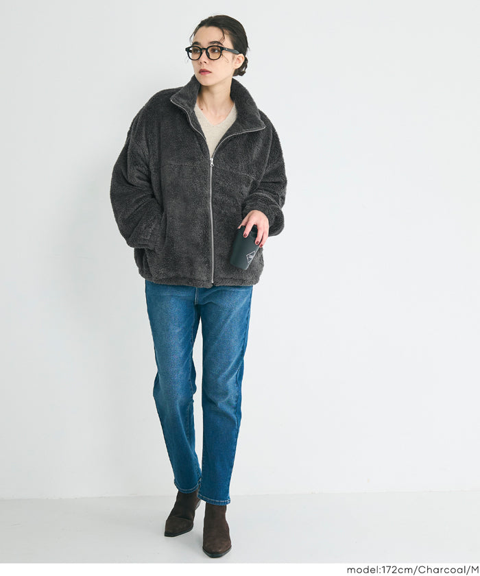 フリース ジップアップジャケット ラベンダー Classic Cropped Lounger in Lilac | Soft Sherpa Hoodies & Lounger