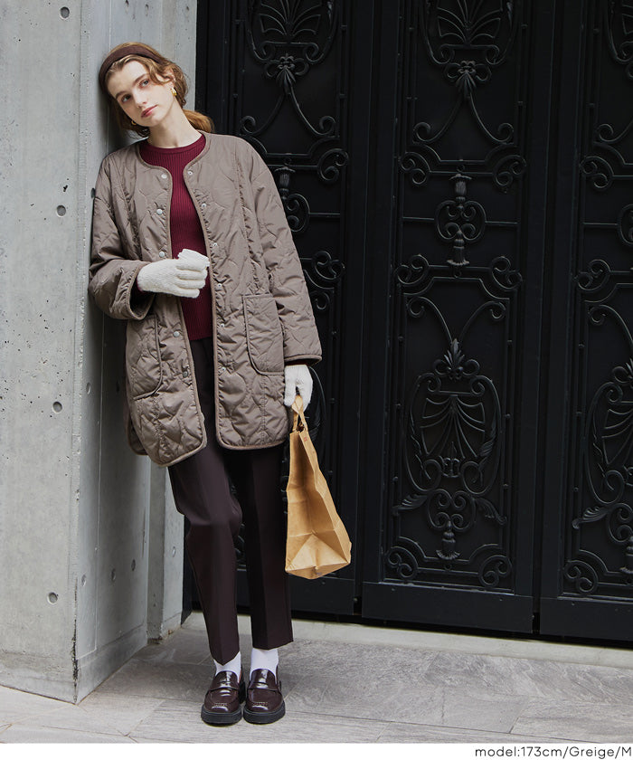 希少✨️ゆったり ZEALOUS デニム コート ファー キルティング ロング コート キルティングコート レディース 冬 裏起毛 裏ボア ロングコート