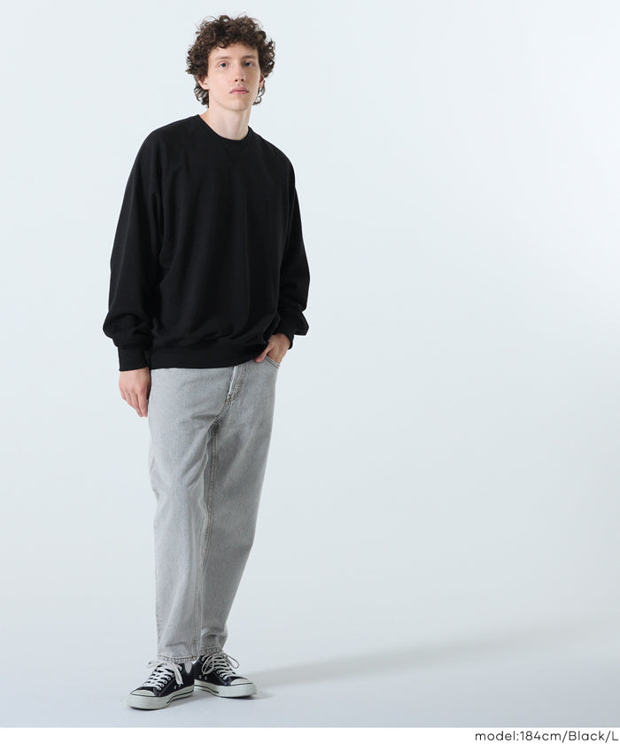 セール☆2490円→1990円 CVC裏毛ラグラントレーナー メンズ メール便