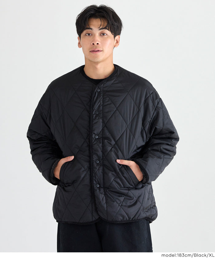 ウォッシャブル キルティングリバーシブルボアブルゾン メンズ