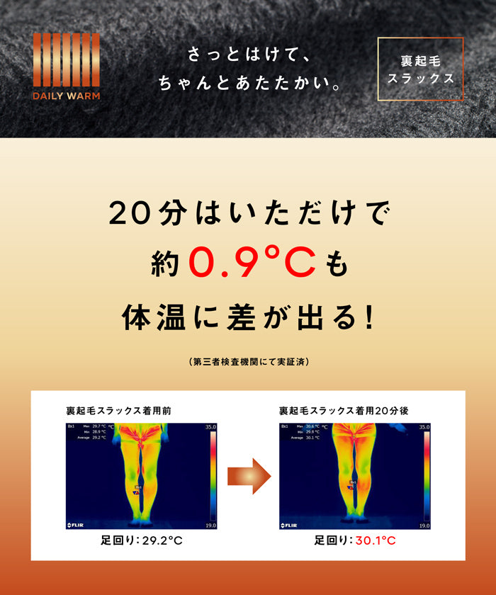 DAILY WARM】裏起毛ワイドスラックス レディース 送料無料/メール便