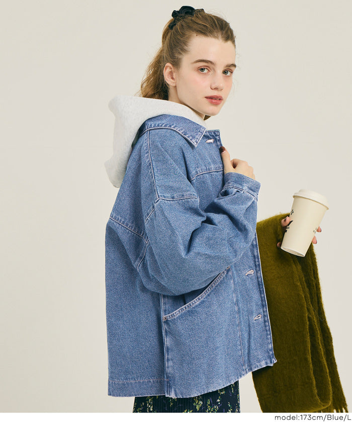 オーバーサイズデニムジャケット レディース 送料無料/メール便不可