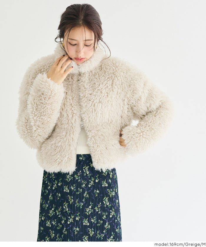 フェイクファーショートジャケット レディース メール便不可 – coca