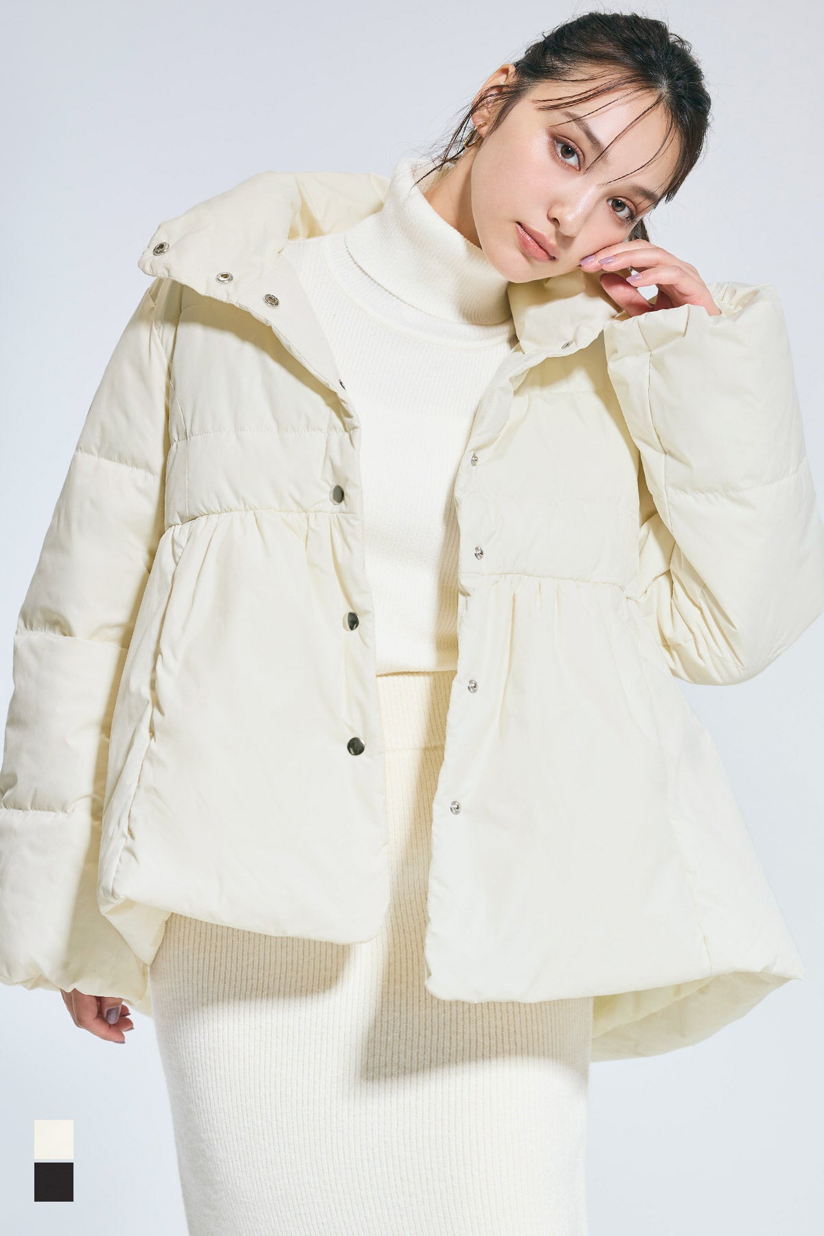 セール☆4990円→2990円 中綿スタンドカラーフレアブルゾン